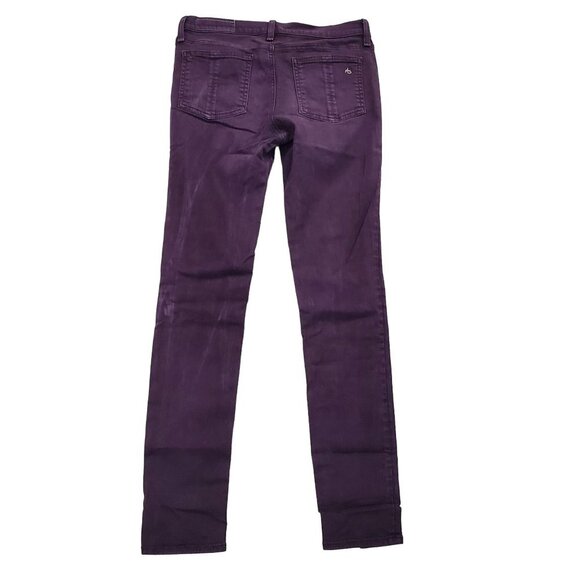 Rag & Bone Womens Purple Mid Rise Skinny Leg Jeans Sz 28 Stretch Denim Pants - Picture 2 of 12